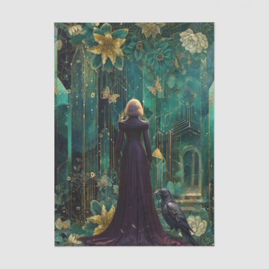 Emerald Dreams Fantasy Forest Queen Decoupage Tissuepapier (Voorkant)
