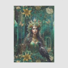 Emerald Dreams Fantasy Forest Queen Decoupage Tissuepapier