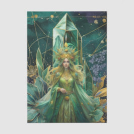 Emerald Dreams Fantasy Forest Queen Decoupage Tissuepapier