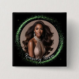 Emerald Dust Pageant Button