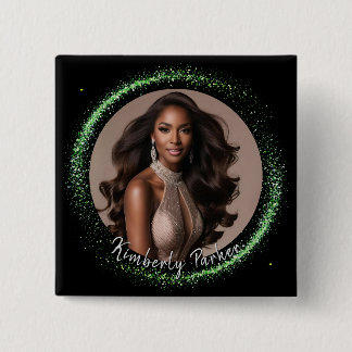 Emerald Dust Pageant Button