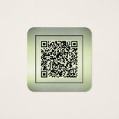 Emerald Dust QR-code Fotoprofielkaart Vierkante Visitekaartjes (Achterkant)