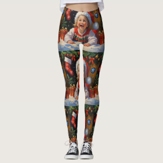 Emerald Eenvoudig Schattig Kerstmeisje Leggings