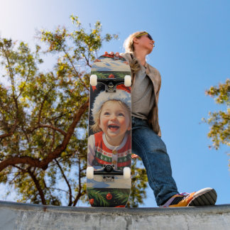 Emerald Eenvoudig Schattig Kerstmeisje Skateboard