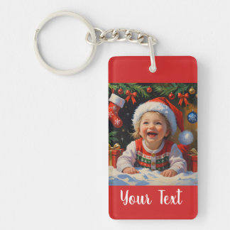 Emerald Eenvoudig Schattig Kerstmeisje Sleutelhanger
