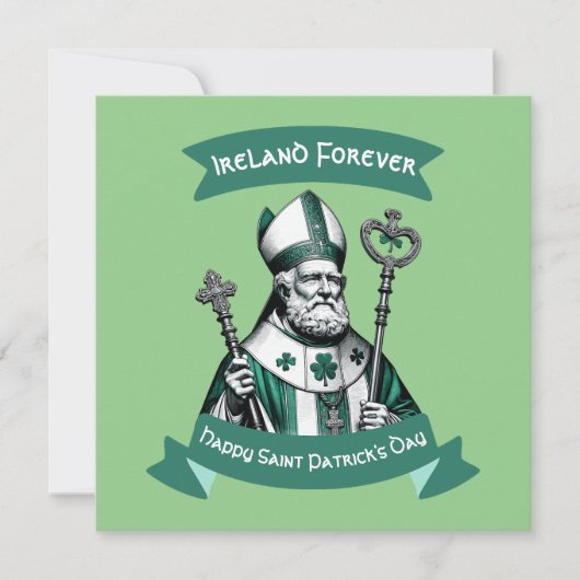 Emerald Elegance: St. Patrick's Day Bisschop kaart (Voorkant)