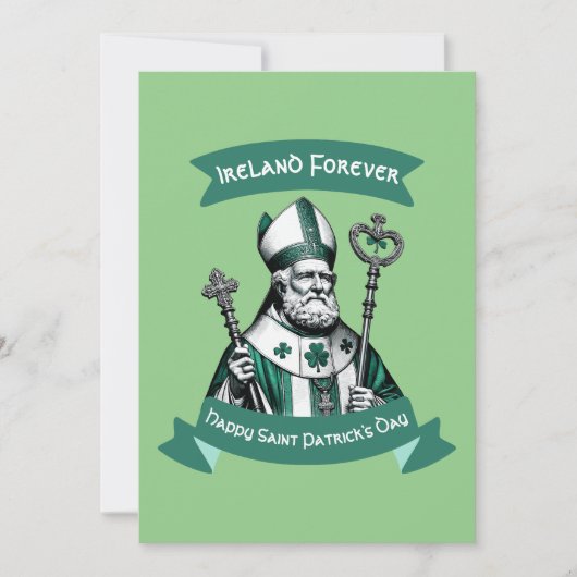 Emerald Elegance: St. Patrick's Day Bisschop Tribu Kaart (Voorkant)