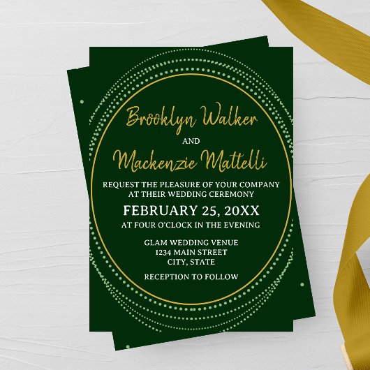 Emerald Elegance Wedding Invitation