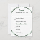 Emerald Elegance Wedding RSVP Card (Devant)
