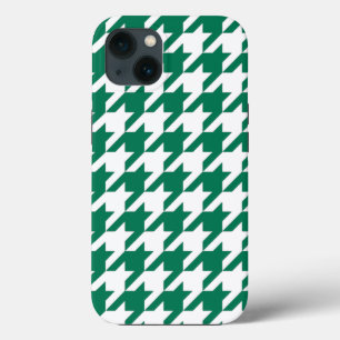 Emerald Elegant Houndstooth iPhone 13 Hoesje
