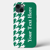 Emerald Elegant Houndstooth met aangepaste tekst Case-Mate iPhone Case (Achterkant)