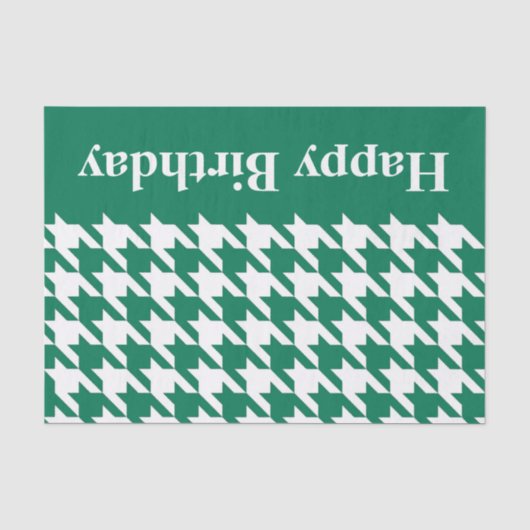 Emerald Elegant Houndstooth met aangepaste tekst Tissuepapier (Voorkant)