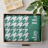 Emerald Elegant Houndstooth met aangepaste tekst Tissuepapier (Geschenk)