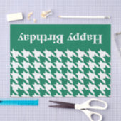 Emerald Elegant Houndstooth met aangepaste tekst Tissuepapier (Craft)