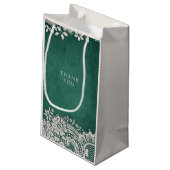 Emerald elegant  lace rustige bruiloft klein cadeauzakje (Achterkant Gekanteld)