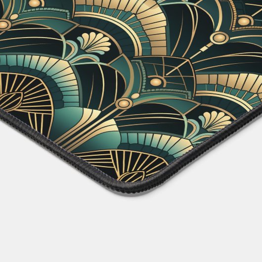 Emerald en goud art deco thema bureaumat (Hoek)