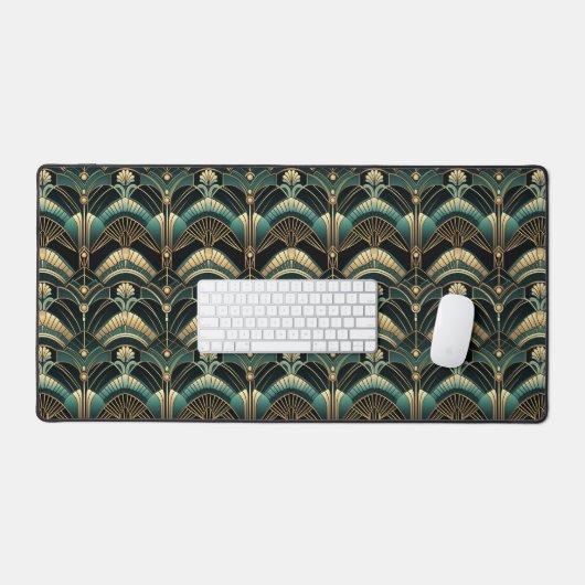 Emerald en goud art deco thema bureaumat (Keyboard & Muis)