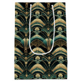 Emerald en goud art deco thema medium cadeauzakje (Achterkant)