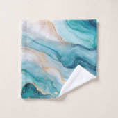Emerald en goud marmeren elegantie bad handdoek (Wasdoekje)
