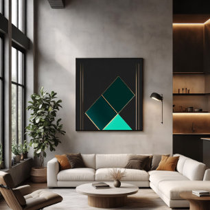 Emerald en Goud Minimalisme Poster