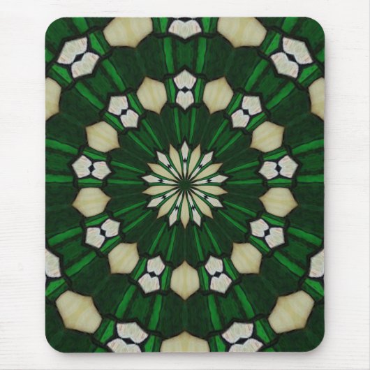 Emerald en Ivory Radial Mousepad Muismat (Voorkant)