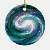 Emerald en Paarse Galaxy Keramisch Ornament (Voorkant)
