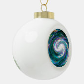Emerald en Paarse Galaxy Keramische Bal Ornament (Links)