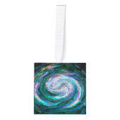 Emerald en Paarse Galaxy Kubus Ornament (Voorkant)