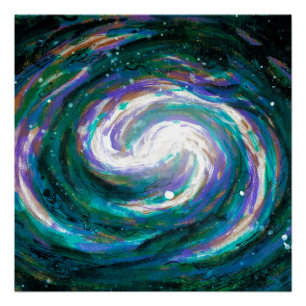 Emerald en Paarse Galaxy Perfect Poster