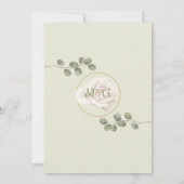 Emerald et Gold Faire-part de mariage (Dos)