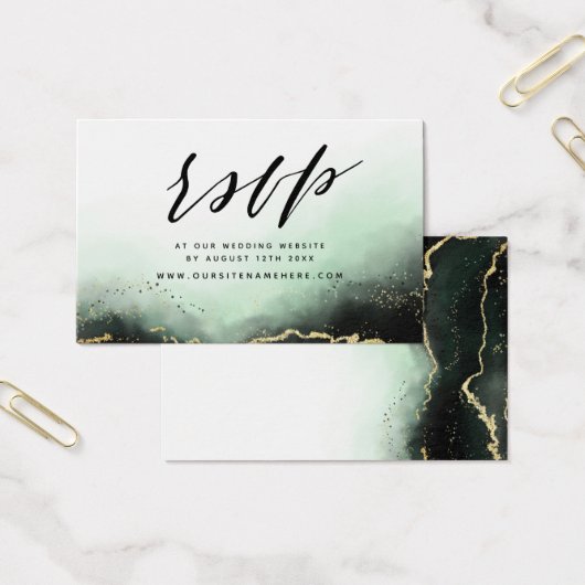 Emerald Ethereal Mist Website RSVP Insérer des car (Bureau)