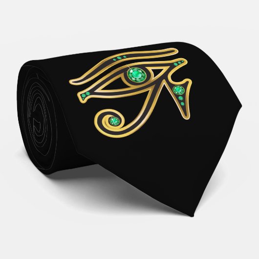 Emerald Eye of Ra in Gold Stropdas (Opgerold)