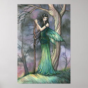 Emerald Fae Fairy Poster van Molly Harrison