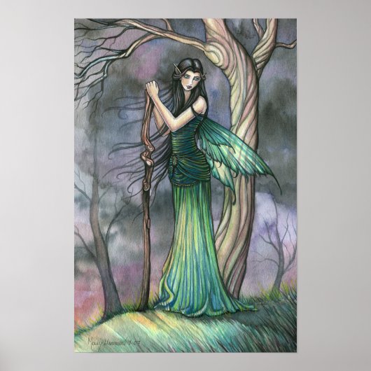 Emerald Fae Fairy Poster van Molly Harrison (Voorkant)