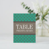Emerald Fancy Lattice Numéro de table Carte postal (Debout devant)