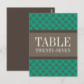 Emerald Fancy Lattice Numéro de table Carte postal (Devant / Derrière)