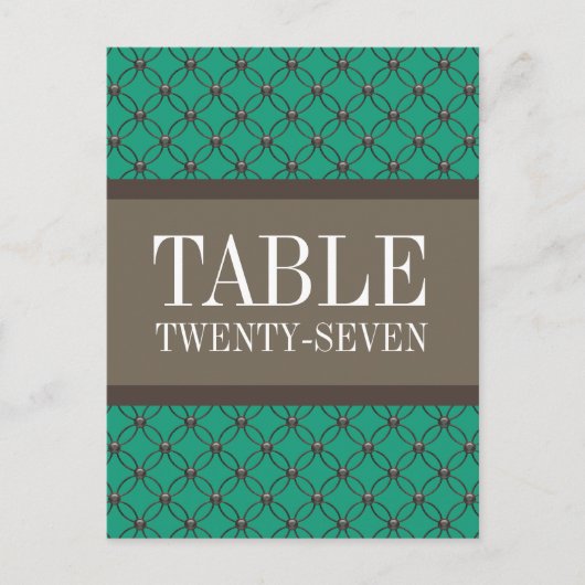 Emerald Fancy Lattice Numéro de table Carte postal (Devant)
