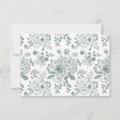  Emerald Floral Line Art QR Code RSVP (Achterkant)