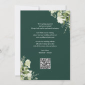 Emerald Floral String Lights QR Code Trouwen Save The Date (Achterkant)