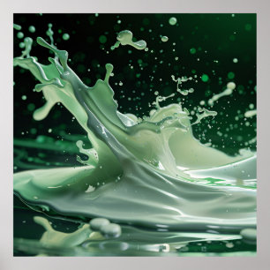 Emerald Fluid Dynamics Splash-Poster Poster