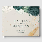 Emerald Foliage Blush Rose Wedding Gastenboek (Voorkant)