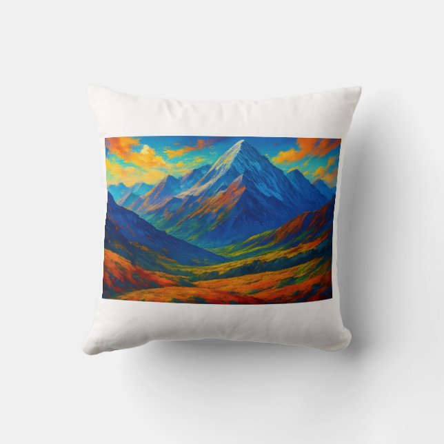 Emerald Forest Watercolor Canvas Kussen (Achterkant)