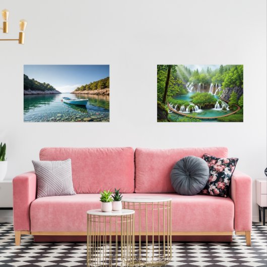 Emerald Forest Waterfalls and Muurkunst Sets (Woonkamer)