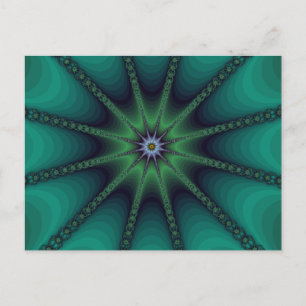 Emerald Fractal Starburst Briefkaart
