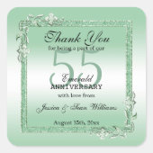 Emerald Gem & Glitter 55th Wedding Jubileum Vierkante Sticker (Voorkant)
