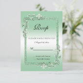 Emerald Gem & Glitter 55th Wedding RSVP (Staand voorkant)