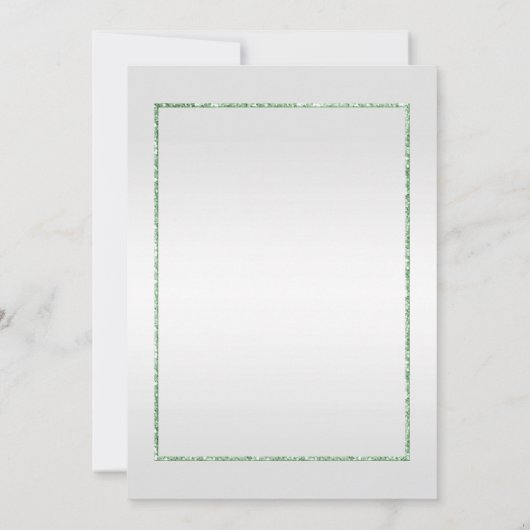 Emerald Gem & Glitter & Platinum 1ste bruiloft Kaart (Achterkant)