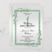 Emerald Gem & Glitter & Platinum 1ste bruiloft Kaart (Voorkant / Achterkant)