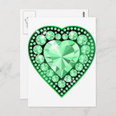Emerald Gem Heart Briefkaart (Voorkant / Achterkant)