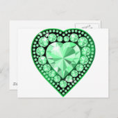 Emerald Gem Heart Briefkaart (Voorkant / Achterkant)